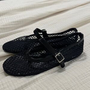 Tony Bianco Black Mesh Flats